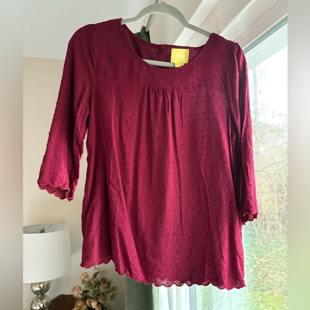 Meave Anthro Burgundy Top